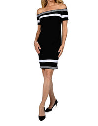 Joseph Ribkoff - Off-shoulder Knit Dress