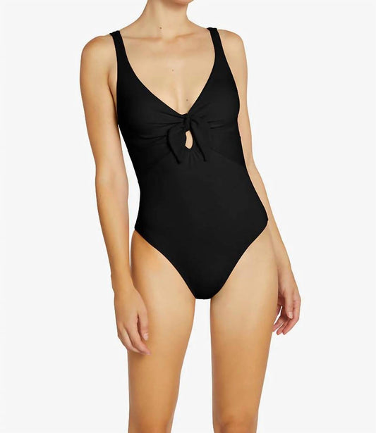 Robin Piccone - Ava Plunge Tie-front One-piece Swimsuit