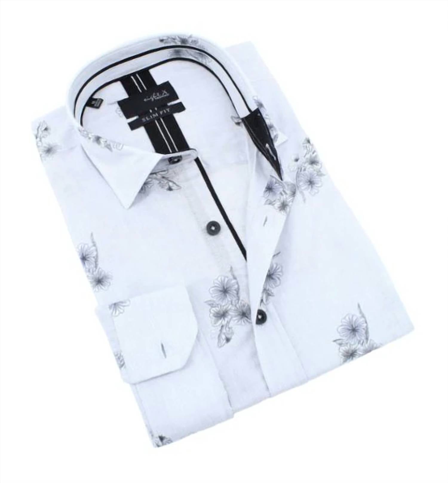 Eight X - Pin Stripe Flower Button Down Shirt
