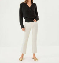 Lilly Pulitzer Liza Shimmer Crop Flare Jeans in coconut metallic - women's pants