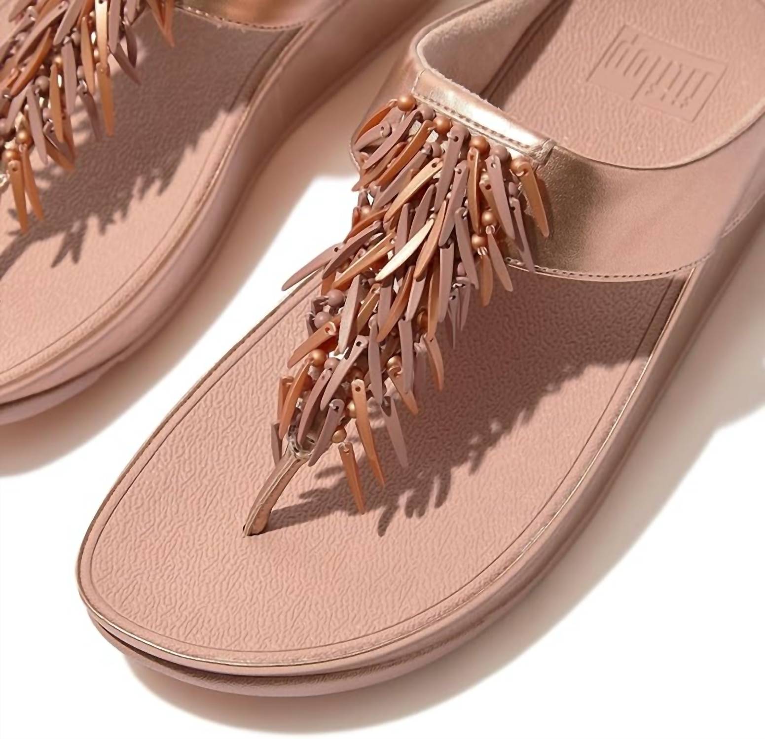 Fitflop - Women's Rumba Beaded Metallic Toe-post Sandals