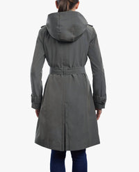 London Fog - Double Breasted Button Front Trench With Belt