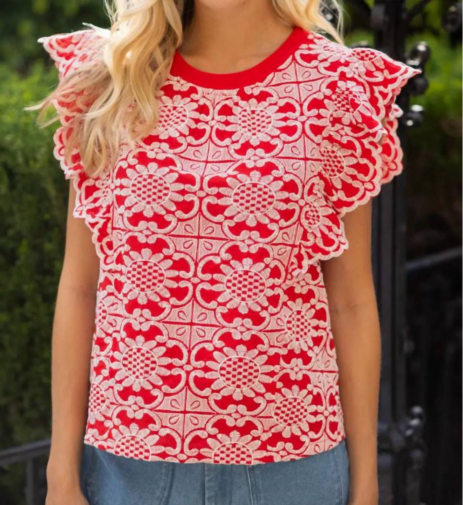 Voy - Scallop Ruffle Top