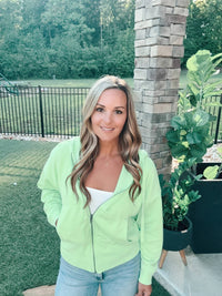 Mono B - Lime Zip Up Hoodie