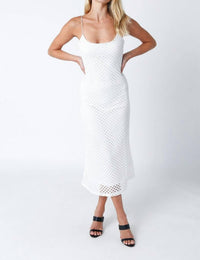 Olivaceous - Malin Crochet Midi Dress