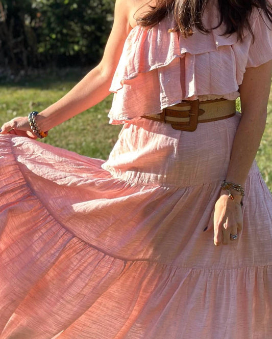 Pearl And Caviar - Anna One Shoulder Ruffle Maxi Dress