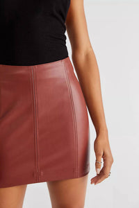 Free People - FEMME LEATHER SKIRT