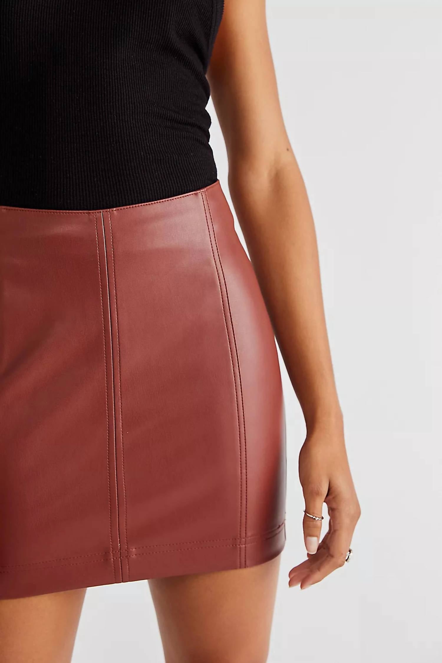 Free People - FEMME LEATHER SKIRT