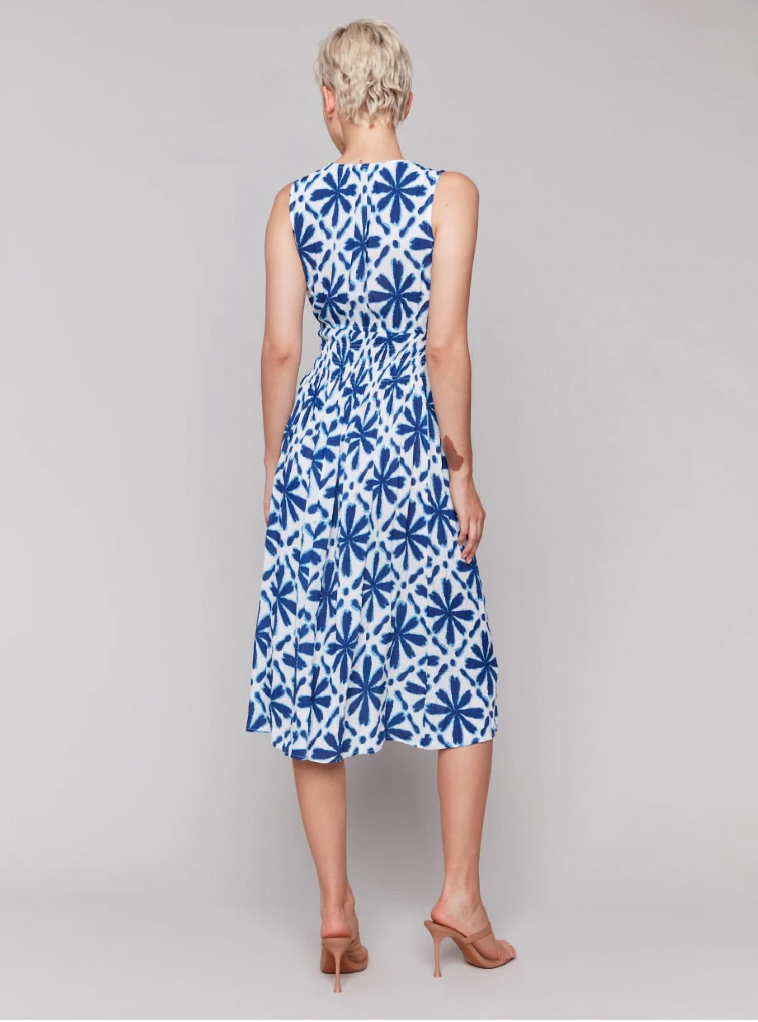 Charlie B - Mosaic Pattern V-neck Dress