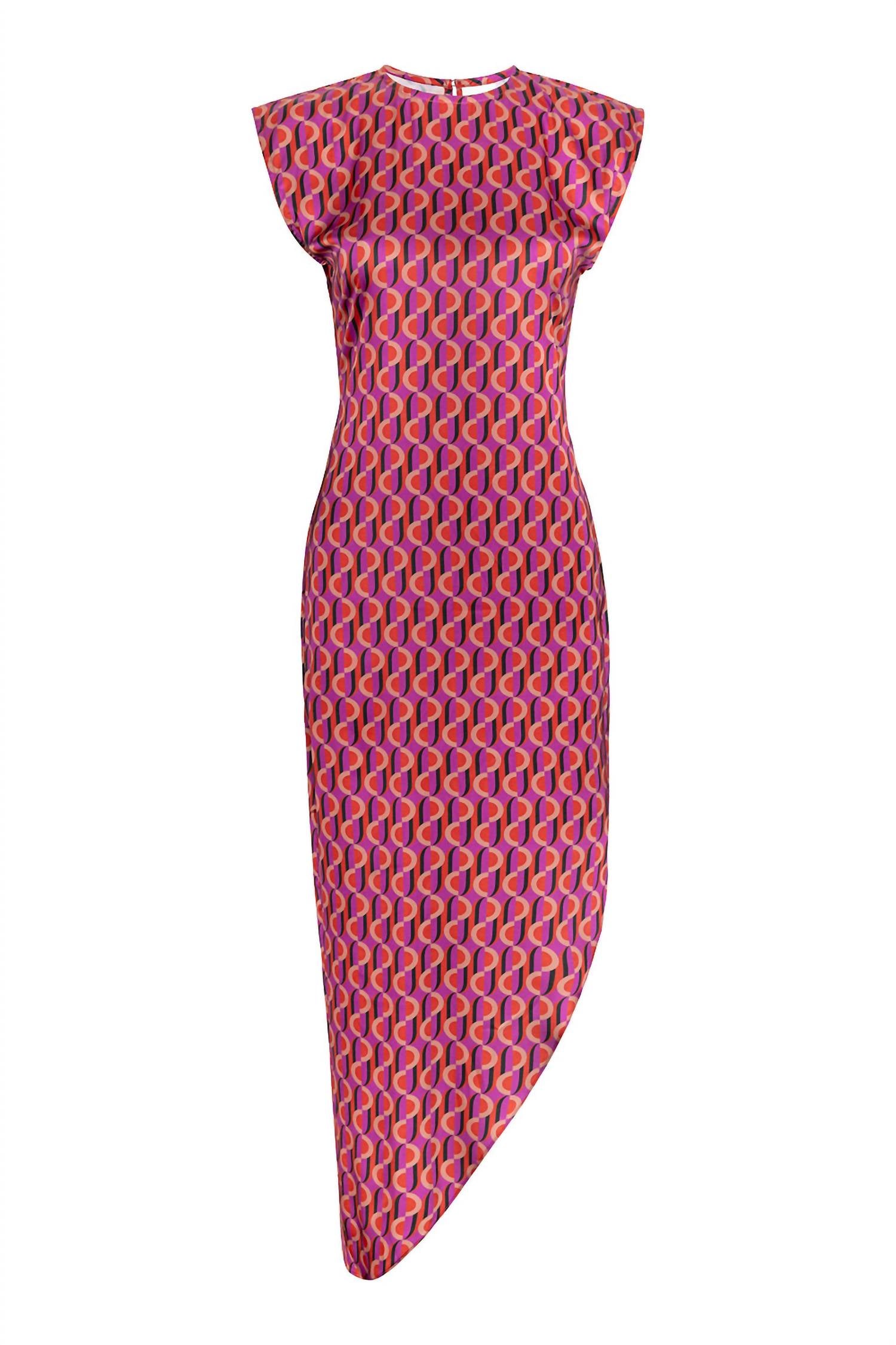 Misa Los Angeles Lydia Dress in geo sixty satin - women's dress - view 5