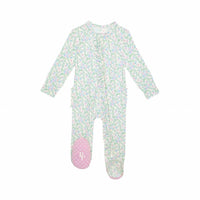 Posh Peanut - Baby Girls Ruffled Zippered Footie