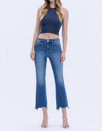 Vervet By Flying Monkey - Hannah Distressed Hem Kick Flare Jeans