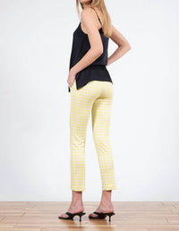 Avenue Montaigne Lulu Straight Cropped Pant in grid check - women's pants - alternate view