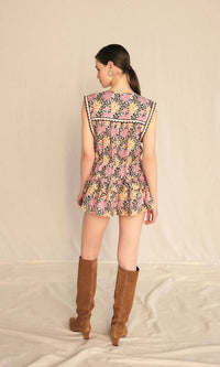 SAYLOR Xena Floral Batik Romper in multi - women's pants - alternate view