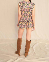 SAYLOR Xena Floral Batik Romper in multi - women's pants - detail view