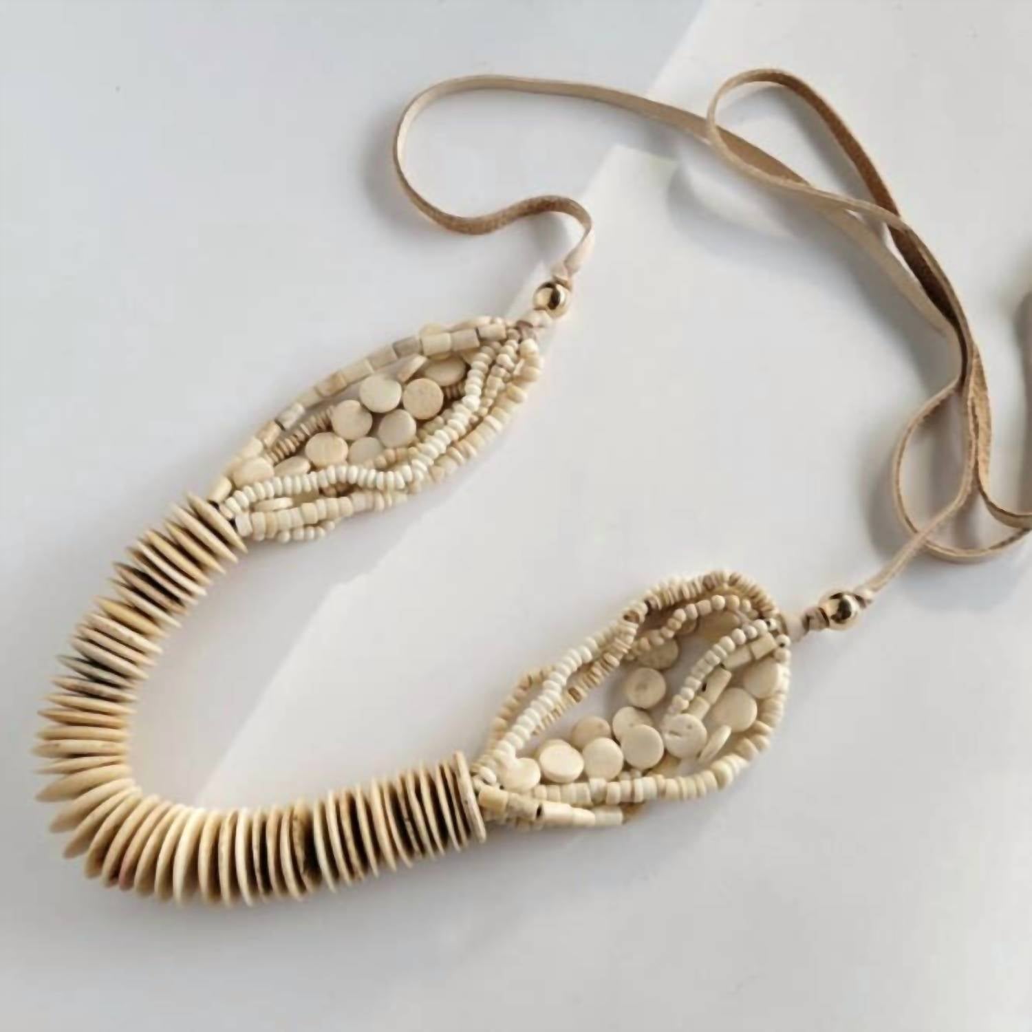 Bisjoux - Women's Handmade Bold Beaded Bone Necklace
