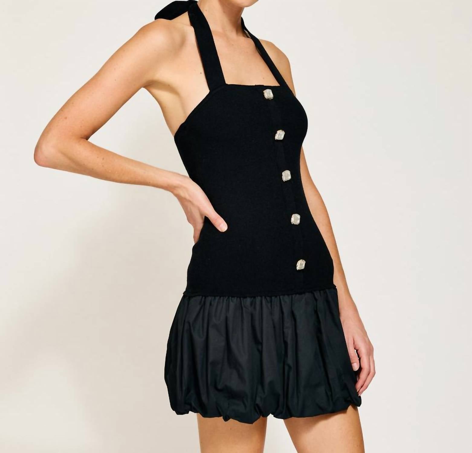 Line And Dot - Ramona Mixed Media Balloon Dress