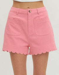 Entro - Scalloped Hem Shorts