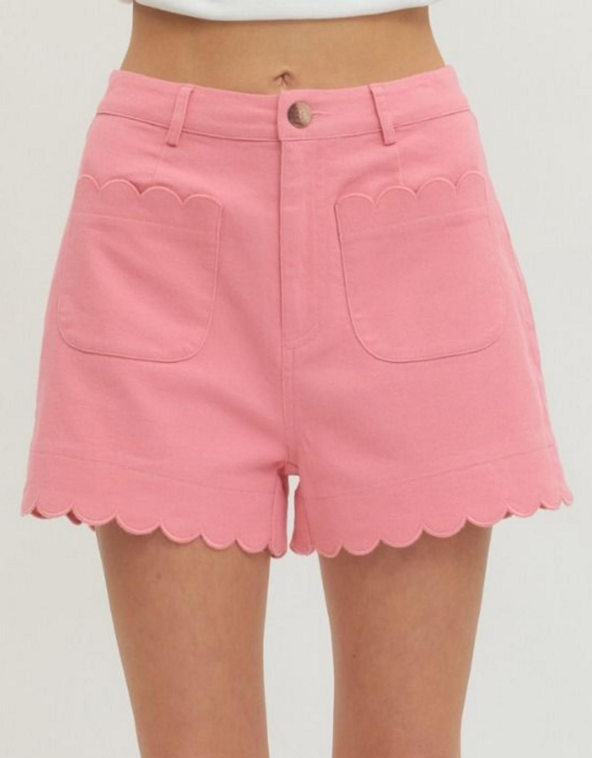 Entro - Scalloped Hem Shorts
