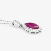 Diana M Jewels - Women's Marquise Natural Ruby Pendant Necklace (1.60 Ct) - Classic
