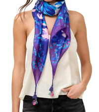 Johnny Was Women's Liatris Silk Scarf in multi - women's scarf - detail view