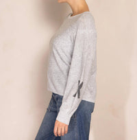 Zhrill Women's Graphic Sweater in grey - women's sweater - alternate view