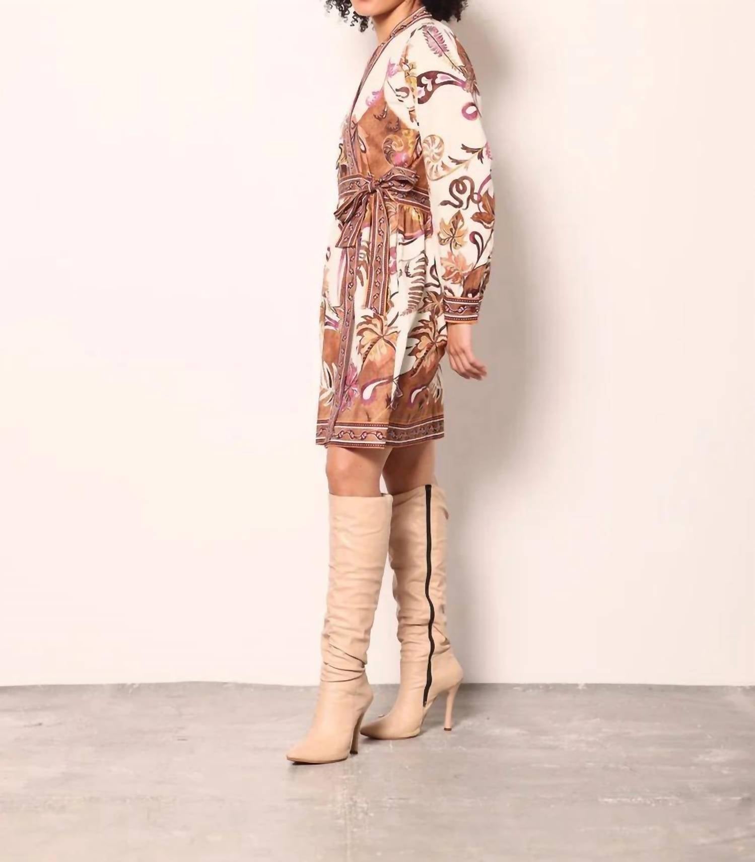 Maude Cara Dress in misty ferns - women's dress - detail view