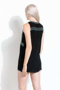 Thml - Aztec Embroidered Sleeveless Top