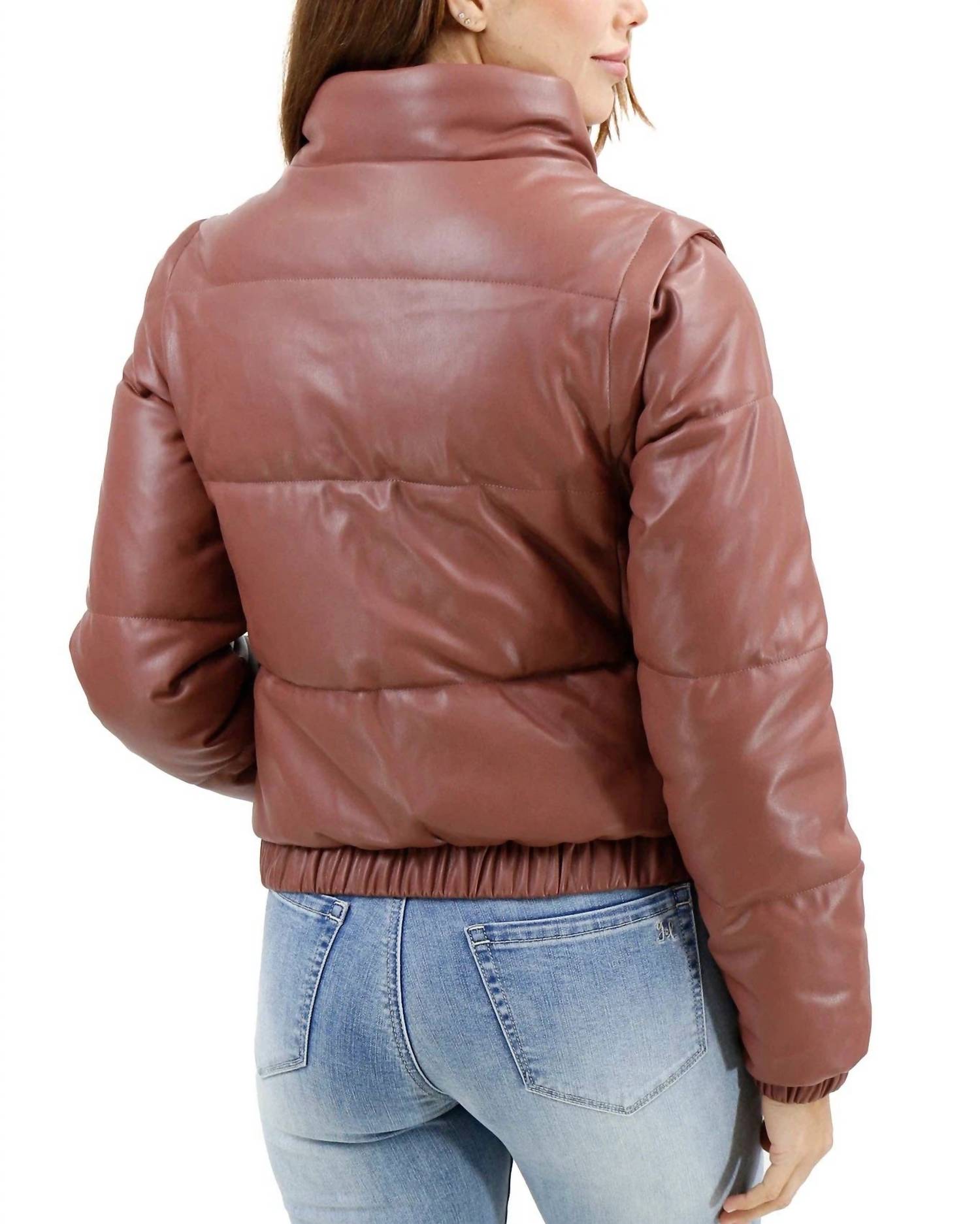 Grace And Lace - Butter Faux Leather Puffer Jacket