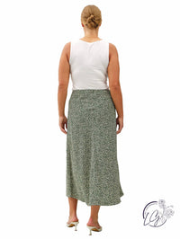 Be Cool - Floral Print Midi Skirt - Plus