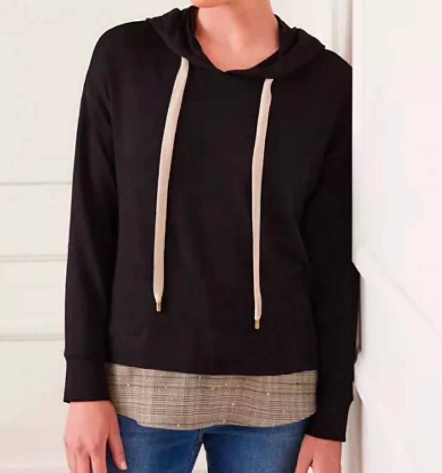 Karen Kane - Charli Contrast Embellished Hem Hoodie