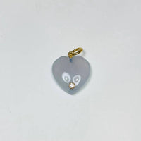 Theodosia - Women's Chalcedony Heart Pendant With Diamond