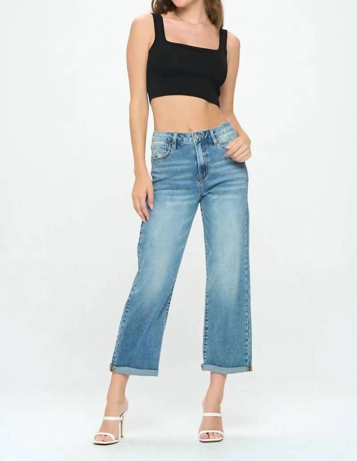 I&M Jeans - High Rise Roll Up Straight Jeans