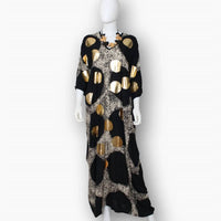 Sylca Designs - Women's V-Neck Polka Dot Caftan