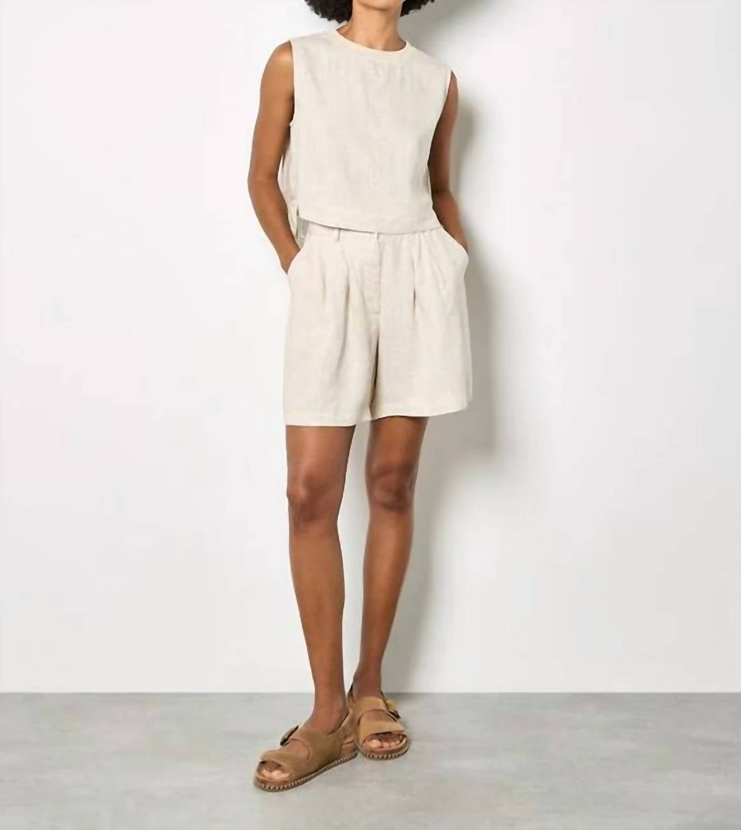 Apricot - Pleated Mini Shorts
