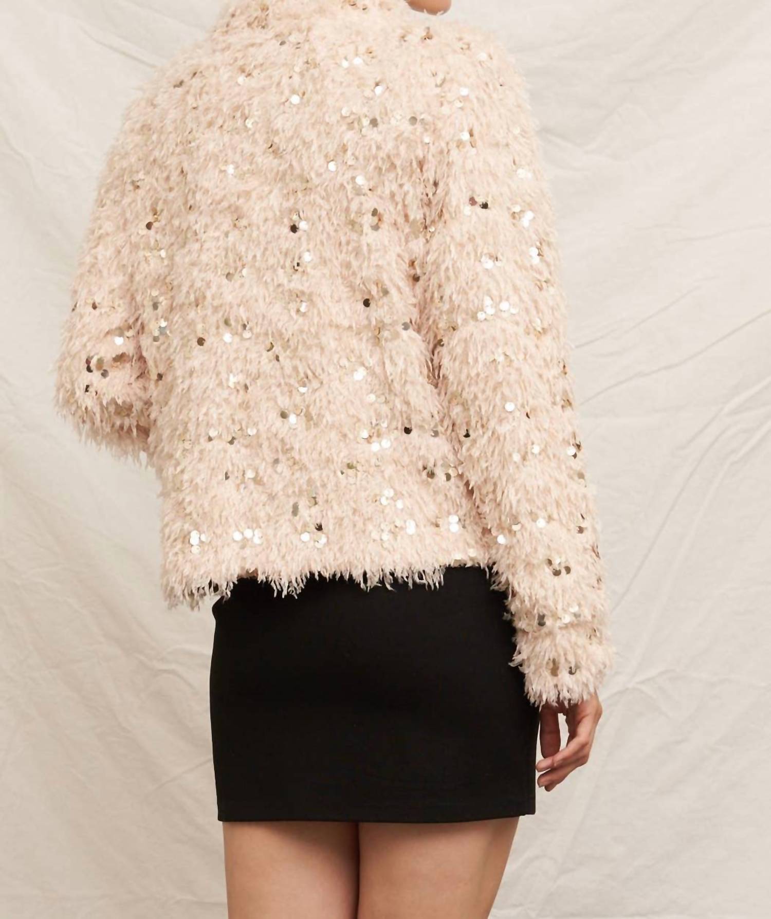 En Creme - Glitter Sequin Cardigan