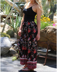 Angie - Floral Border Print Pants