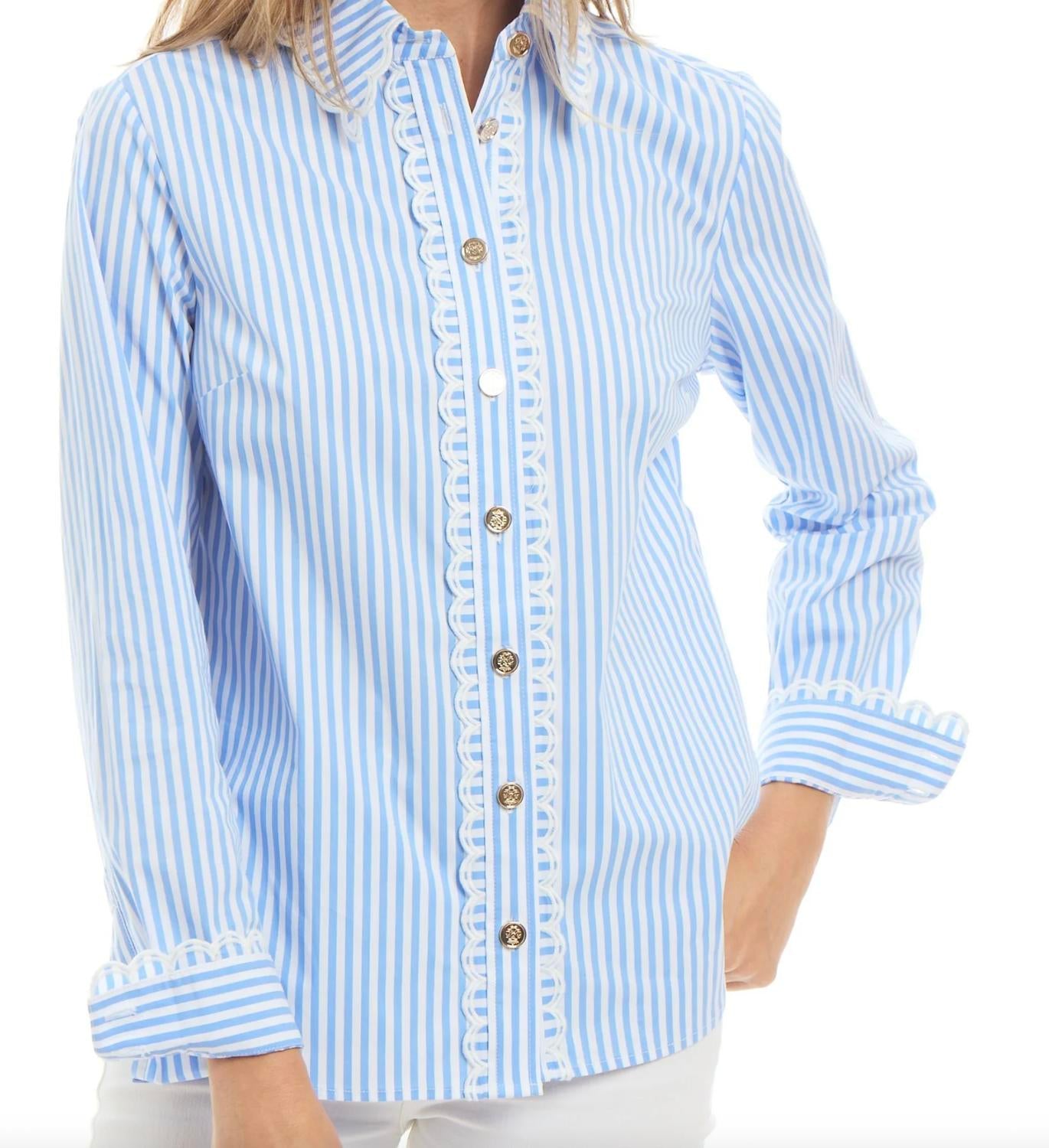 PATTY KIM Chloe Top in blue - women's shirt