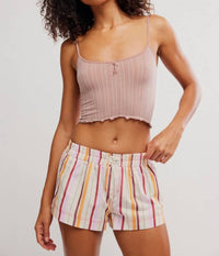 Free People DAY TO DAY BOXER in ivory combo - women's shorts