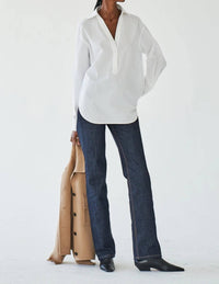 Kulson Emory Long Sleeve Shirt in white - women's blouse