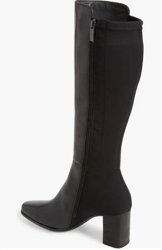 Paul Green - Women's Tall Leather Stretch Back Block Heel Boots