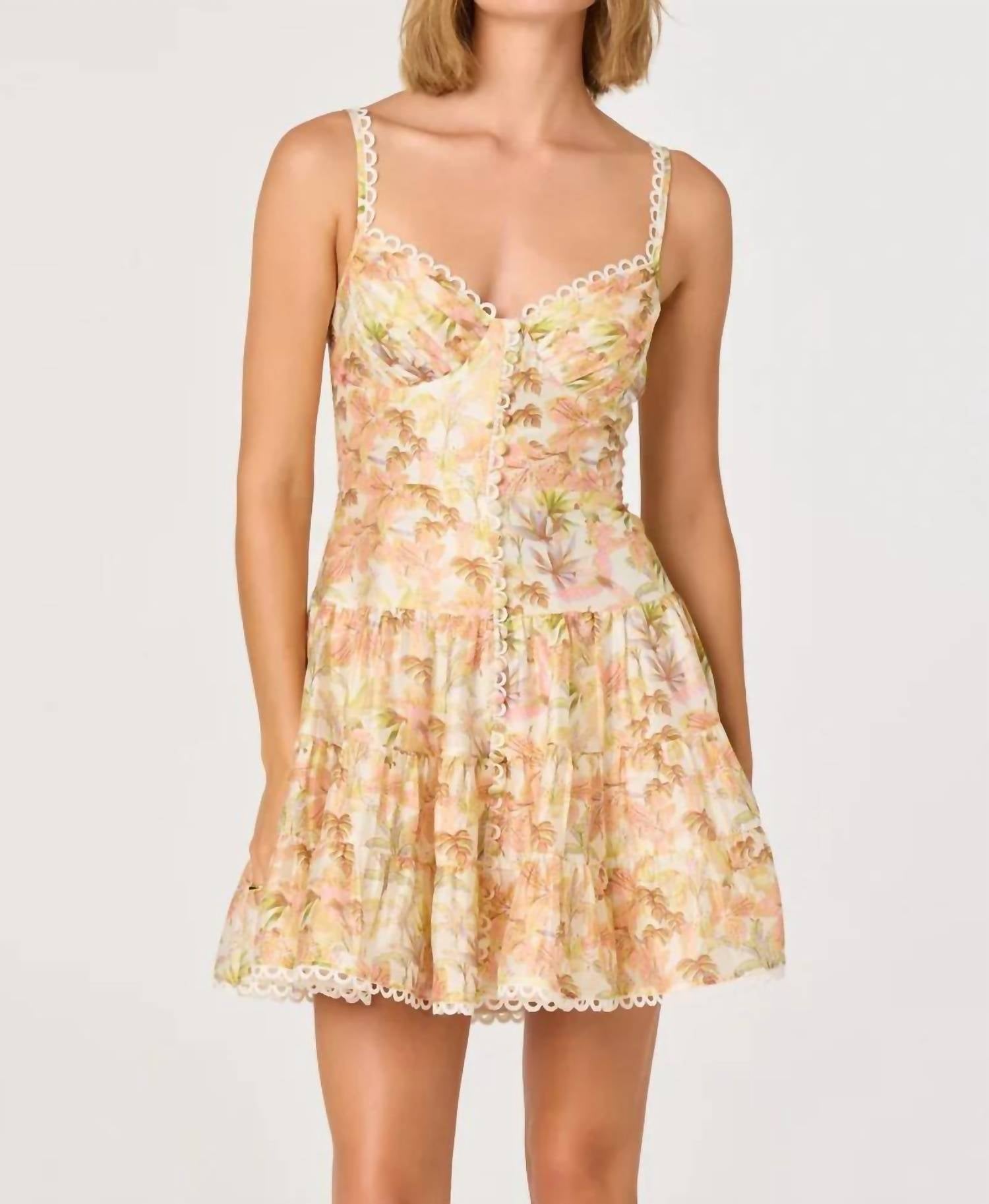 Astr - Women's Tazia Scalloped Trim Tiered Mini Dress