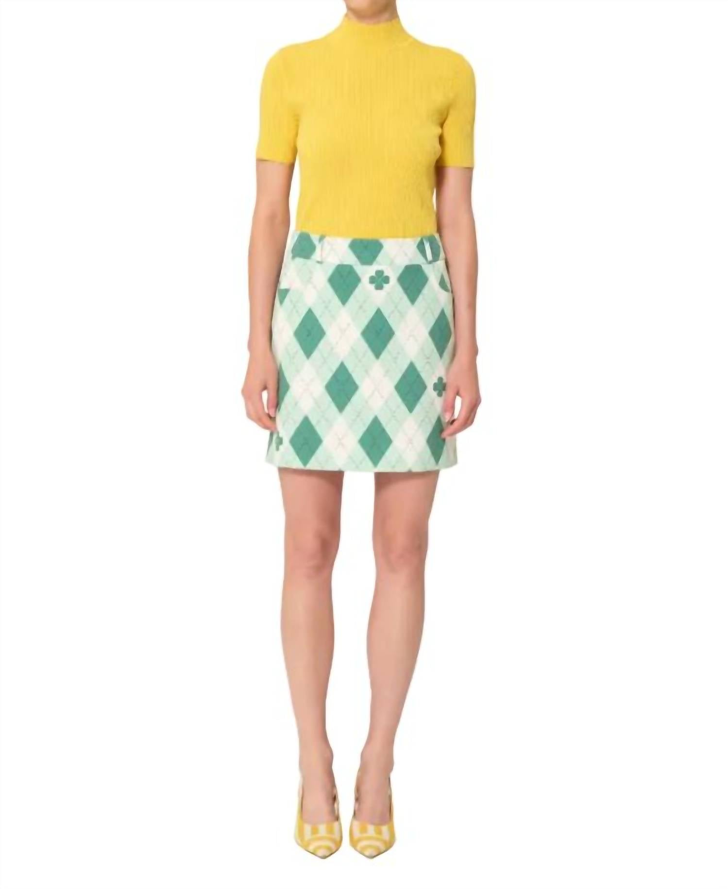 TARA JARMON Janice Mini Skirt in jade - women's skirt