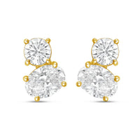 Diana M Jewels - Women's Round & Oval Lab-Grown Diamond Stud Earrings (12.00 Ct) - Luxe