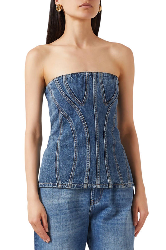 Stella Mccartney - DENIM BUSTIER TOP