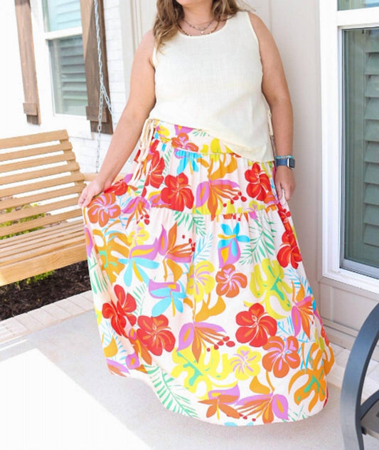 Adrienne - Ellie Floral Tiered Maxi Skirt