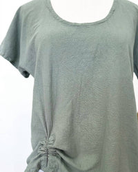 Oh My Gauze! Women's Ana Cotton Top in agave - men's t-shirt - detail view