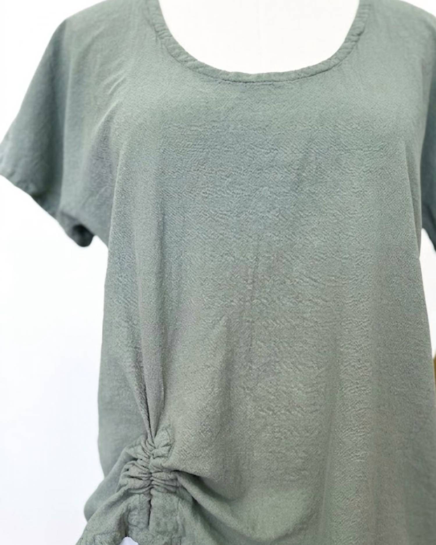 Oh My Gauze! Women's Ana Cotton Top in agave - men's t-shirt - detail view