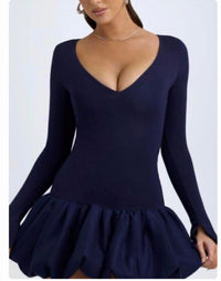 Oh Polly - Tallou Modal Drop-waist Bubble Hem Mini Dress