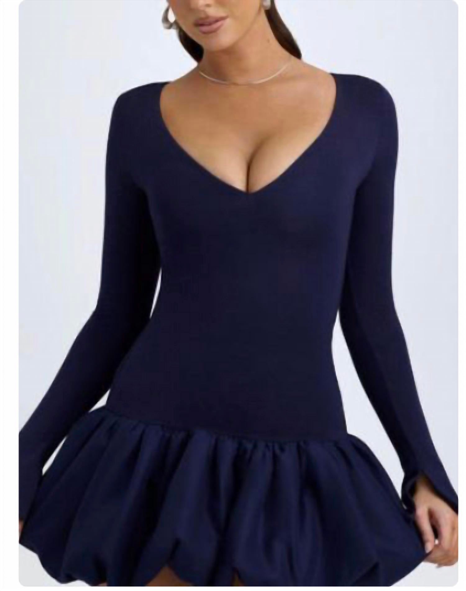 Oh Polly - Tallou Modal Drop-waist Bubble Hem Mini Dress